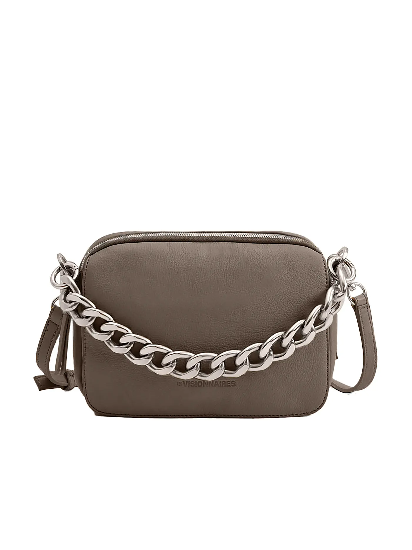 LES VISIONNAIRES | Ledertasche - Umhängetasche EMILY | grau